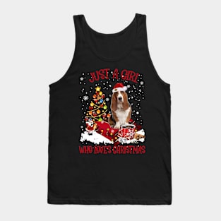 Basset Hound Just A Girl Who Loves Christmas Tank Top